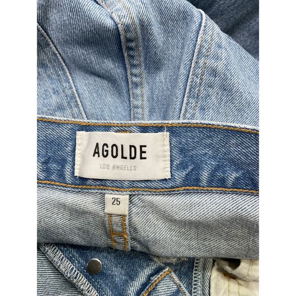 Agolde 'Lana' Blue Cotton Vintage Straight Denim Jeans Size 25 - Picture 4 of 5